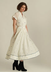 A Model Wearing Beige Pure Cotton Royale XXXVIII, curated by Only Ethikal